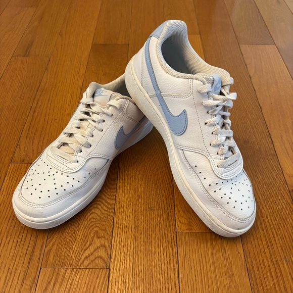 Nike Court White and Blue Classic Sneakers - Picture 1 of 6